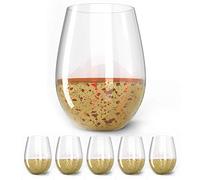 Kitchen Lux Lot de 12 verres à vin sans pied à bord doré - 532 ml - Élégants verres à cocktail - Qualité supérieure - Coffret cadeau de luxe - Passe au lave-vaisselle