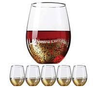Kitchen Lux Lot de 6 verres à vin sans pied avec bords dorés 48 ml