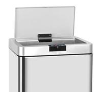 KITCHEN MOVE Couvercle de Poubelle Automatique rectangulaire modèle Daytona 60L Chrome 42,3 x 27 x H 8 cm