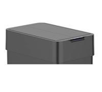 Couvercle de Poubelle de cuisine automatique 60L SILVERLAKE BLACK en acier Inox avec cerclage Ouverture papillon