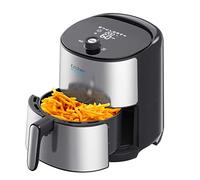 KITCHEN MOVE Friteuse électrique sans Huile, friteuse à air Chaud design Inox 4L SIROCCO 1500W témoin LED Cuisson rapide écran Tactile LCD Multifonction avec 8 programmes, Recette BAT-68A