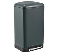 KITCHEN MOVE Poubelle de cuisine à pédale 40L Design GREENWICH Gris mat en acier Inox avec seau couvercle bombé