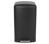 KITCHEN MOVE Poubelle de cuisine à pédale 40L Design GREENWICH Noir mat en acier Inox avec seau couvercle bombé