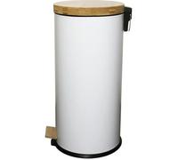 KITCHEN MOVE Poubelle de cuisine à pédale Forest - 30L - Blanc mat