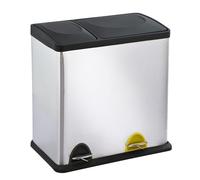 KITCHEN MOVE Poubelle à pédale inox Tri sélectif 12L+24L