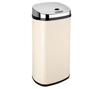 KITCHEN MOVE Poubelle de cuisine automatique 42L LARGO Crème brillant en acier INOX avec cerclage