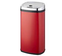 KITCHEN MOVE Poubelle de cuisine automatique 42L LARGO Rouge brillant en acier INOX avec cerclage