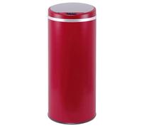KITCHEN MOVE Poubelle de cuisine automatique 42L SOHO Rouge mat en acier INOX avec cerclage