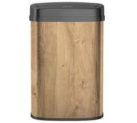 KITCHEN MOVE Poubelle de cuisine automatique 58L MAJESTIC WOOD design BOIS grande capacité en INOX avec cerclage