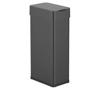 KITCHEN MOVE Poubelle de cuisine automatique 90L SILVERLAKE BLACK en acier Inox avec cerclage Ouverture papillon grande capacité