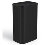 KITCHEN MOVE Poubelle de cuisine push 60L PORTLAND en acier Inox NOIR Ouverture par simple pression