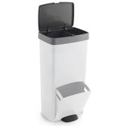 KITCHEN MOVE Poubelle de cuisine tri sélectif verticale 70 litres PICEA Blanc double compartiment