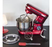 Robot patissier multifonction 1500W bol 5.5L DALLAS Rouge acier
