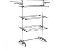 Séchoir à linge étendoir multifonction 25M EXTRA 3 niveaux Gris et Inox