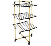 Kitchen Move Séchoir à Linge Multifonction Tour Pliable 30M Willis 3 Niveaux Couleur Noir et Bois