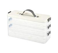 Kitchen Organizer, Fridge Egg Holder, 12.2 Inches Authentic with Sturdy Locking, Triple Tier Fridge Storage, Large Capacity Case with Ergonomic Grip, Picnic Display for Travel Potluck