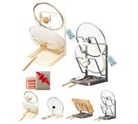 Kitchen Pot Lid Storage Rack, Multifunctional Stainless Steel Pot and Pan Organizer with Removable Drip Tray, Two-Compartment Spatula Holder for Counter Stove Top Kitchen Accessories(E-2PCS)