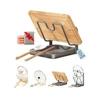 Kitchen Pot Lid Storage Rack, Multifunctional Stainless Steel Pot and Pan Organizer with Removable Drip Tray, Two-Compartment Spatula Holder for Counter Stove Top Kitchen Accessories(Gray-Single)