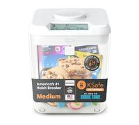 Kitchen Safe Time Locking Container (Medium), Timed Lock Box for Cell Phones, Snacks, and other unwanted temptations (White Lid + 14cm Clear Base)