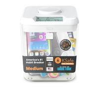 Kitchen Safe Time Locking Container (Medium), Timed Lock Box for Cell Phones, Snacks, and other unwanted temptations (White Lid + 14cm Clear Base)