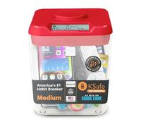 Kitchen Safe: Time Locking Container (Red Lid + Transparent Base) - 5.5" Height