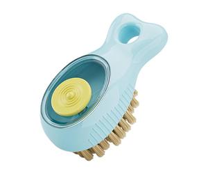 Kitchen Scrub Brush - Grime Removal with Soap Dispenser | Soap Dispensing Dish Scrubber Brush | for Grill Grates Oven Interiors Frying Pans Counter Range Hood Filters Camping Stove