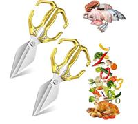 Kitchen Shears - Multifunctional Heavy Duty Kitchen, Shears Sharp Stainless Poultry Scissors Heavy Duty Cut Bone for Food with Ergonomic Handle for Chicken, Meat, Seafood, Bone Cutting (2pcs-C)