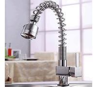 Kitchen Sink Faucet for Commercial, Spring Kitchen Faucets, Kitchen Sink Single Lever Rotatable Spout Faucet, Hot Cold Water Mixer Tap, Pull Down Rotatble Style