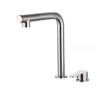 Kitchen Sink Faucet for Inside Window, Kitchen Faucet Pullout 2 Holes Swivel Kitchen Sink Mixer Faucet Stainless Steel Brushed