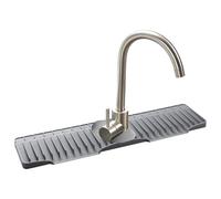 Kitchen Sink Faucet Mat - 15 Degree Sloped Mat, Silicone Protector with Drainage Design, Kitchen Sink Splash Guard, Flexible Rubber Shield Tool, Water Guard Piece for Home Bathroom Drip Drying