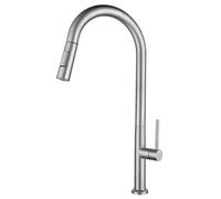Kitchen Sink Faucet Stainless Steel Material Mixer Water Cold & Hot 80cm Hose Pull Down 360 Rotation 2 Modes Water Out(Brushed Grey)