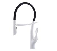 Kitchen Sink Faucet with Pull Down Sprayer,2-Function Kitchen Faucet with Magnetic Design,Zinc Alloy Single Handle Kitchen Sink Taps,White (White)