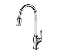 Kitchen Sink Mixer Faucet with Pull Out Sprayer, Kitchen Faucets Brass Kitchen Faucet Chrome Plated