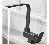 Kitchen Sink Mixer Tap, Foldable, with Inner Window, Black Brass, for Hot and Cold Water.