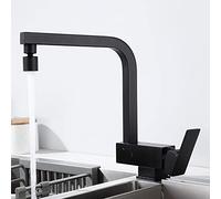 Kitchen Sink Mixer Tap Folding Inside Window Black Brass 360° Swivel Sink Faucet Folding Hot Water and Cold Water Kitchen Faucet-A