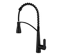 Kitchen Sink Mixer Tap with Pull-Out Sprayer, Spring Kitchen Faucet, Multi-Directional Rotation, Brass, Hot and Cold Dual Function, Aerator Filter, Black