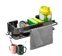 Kitchen Sink Organizer - Space Aluminum 30.5x13x5.5cm | No Drilling Dish Sponge Organizer Rack, Sink Basket Holder | Countertop Cleaning Storage Caddy For Sponges Wipes Brushes Cleaning Solution
