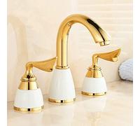 Kitchen Sink Retro, Bathroom with Holes Cold and Hot Available, Two-Handle Mixer Tap Basin Faucet, Antique (Color : Antiquität) Drinking Water