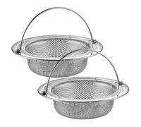 Kitchen Sink Strainers Set of 2 with Handle,Stainless Steel Kitchen Sink,Strainer with Handle,Protection Against Blocking(11 X 8 X 2 Cm)