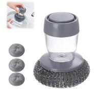 Kitchen Soap Press Dispensing Palm Brush, Multifunctional Pressing Cleaning Brush, Dish Washing Brush with Soap Dispenser, Kitchen Scrub Brush for Pot Pan Sink Cleaning (1Pcs-A)
