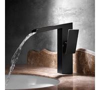 Kitchen Solid Brass Bathroom Basin Faucet Cold and Hot Water Mixer Sink Single Handle Tap (Color : T) (Black Oil Brushed