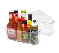 Kitchen Spaces KSTN6-AMZ Organiseur de rangement alimentaire pour réfrigérateur et garde-manger, 11,5 x 3,3 cm, transparent Corner Lazy Susan Lot de 2 poubelles d'angle 2 Pack claire