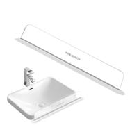 Kitchen Splash Guard - Counter Protector 40x7x5.5cm, Suction Water Deflector, Non Slip Shield | Dishwashing Cooking Bathroom Shower Bathtub RV Washbasin Spill Control Clean Area Organizer Long Lasting