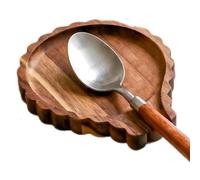 Kitchen Spoon Rest Wooden Utensil Holder Rustic Farmhouse Decor | Natural timber counter organizer engineered to hold messy cooking ladles and spatulas while adding charming country warmth