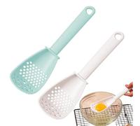 Kitchen Spoons for Cooking - 2pcs Multifunctional Heat Resistant Slotted Spoon | Egg Separator and Skimmer Spoon for Soup | Random Color Kitchen Serving Spoon Ladle Tool for Cooking & Serving Tasks