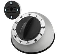 Kitchen Timer Manual - 60 Minute Mechanical Clock, Hardware Metal Build, Magnetic Wind Up Countdown Device with Loud Alarm Ring | Cooking Reminder for Baking and Classroom Study Restaurant