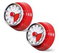 Kitchen Timer Rappel Gérer, 2 Pièces Minuteur De Cuisine, Minuteur Visuel, Minuteur Mécanique avec Base Magnétique, Minuteur Cuisine pour Cuisine, Cuisine, Étude (1-60 Minutes)