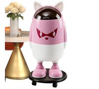 Kitchen Trash Can - Lidded Waste Basket, Cartoon Trash Can for Collecting, Playful Disposal Device, Home Accessory Item with Wheels, Vital Sanitation Tool for Storing, Containing and Organizing
