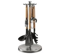 Kitchen Utensil Holder | 21.7x44.5cm/8.54x17.52 Inches With 8 Hooks Spatula Rack,360-degree Rotation Counter Kitchen Tool Holder - For Stirring Rod Home Restaurant Farmhouse Desk Drawer Home Cabinet