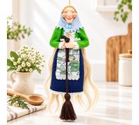 Kitchen Witch Doll for Good Luck, 7 inch Hanging Broomstick Ornament (Style# C)